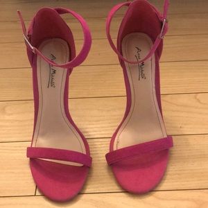 Worn hot pink heels. Still in great shape